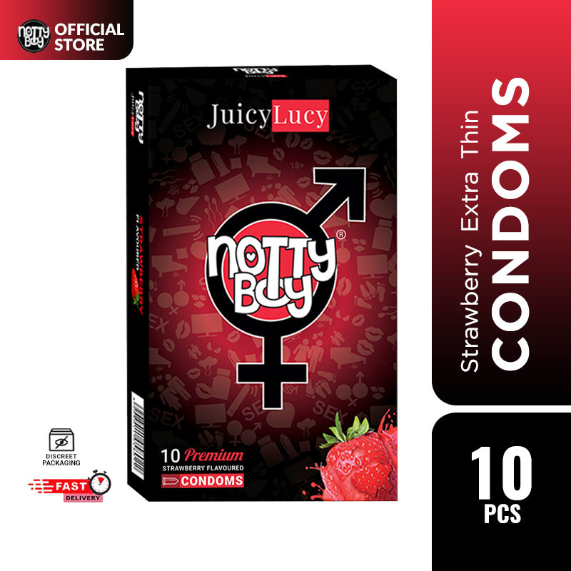 NottyBoy JuicyLucy–Strawberry Flavour Condoms 10's Pack