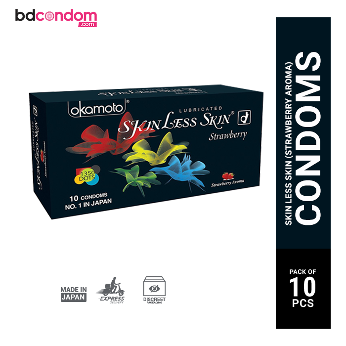 Okamoto Skinless Skin - Vanilla Flavour Dotted Condom - 10Pcs Pack(No 1 Japan)