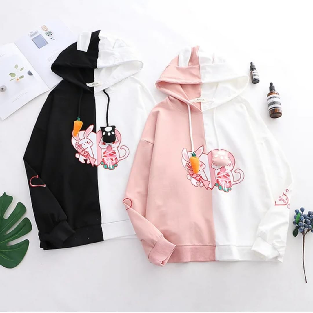 Stylish Pikachu Multi Color Hoodie Spring Long-sleeved Hooded Sweatshirts for Girls