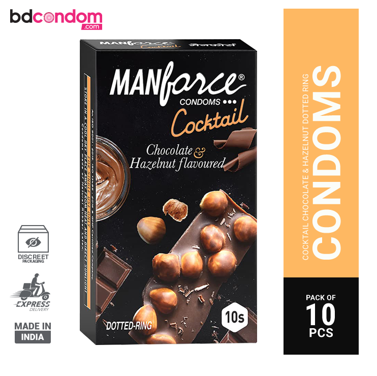 Manforce Cocktail Chocolate & Hazelnut Dotted-Ring Condoms