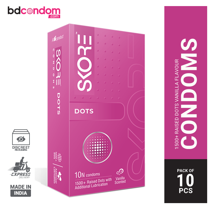 Skore Vanilla Scented 1500+Dots Condoms 10's Pack