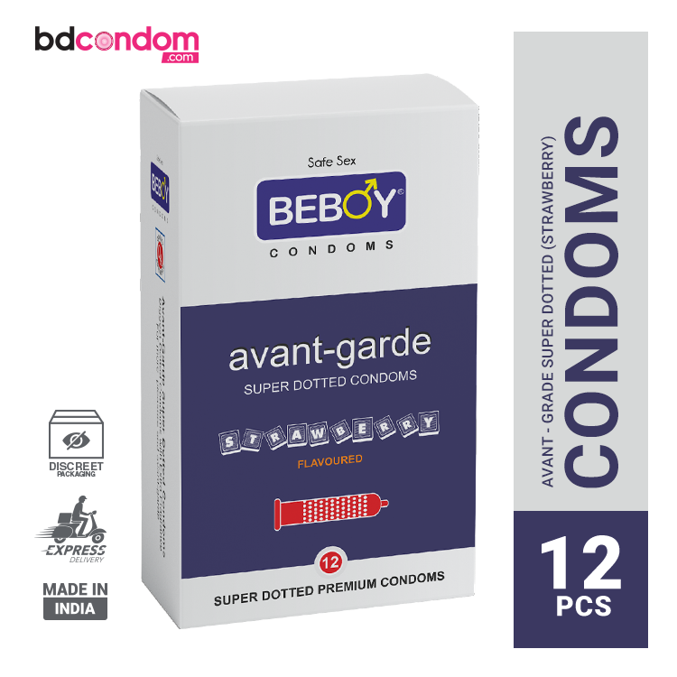 Beboy Avant-Grade Super Dotted Condom (Strawberry Flavoured) - 12Pcs Pack(India)