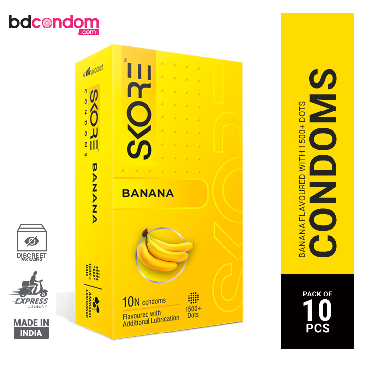 Skore Banana 1500+Dots Condoms 10's Pack