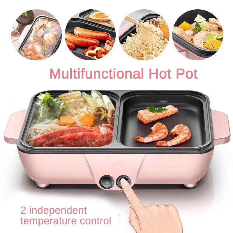 Electric Cooking And Frying Pan Multifunction Electric Cooking Pot Mini Cooker Baking Frying Hot Pot