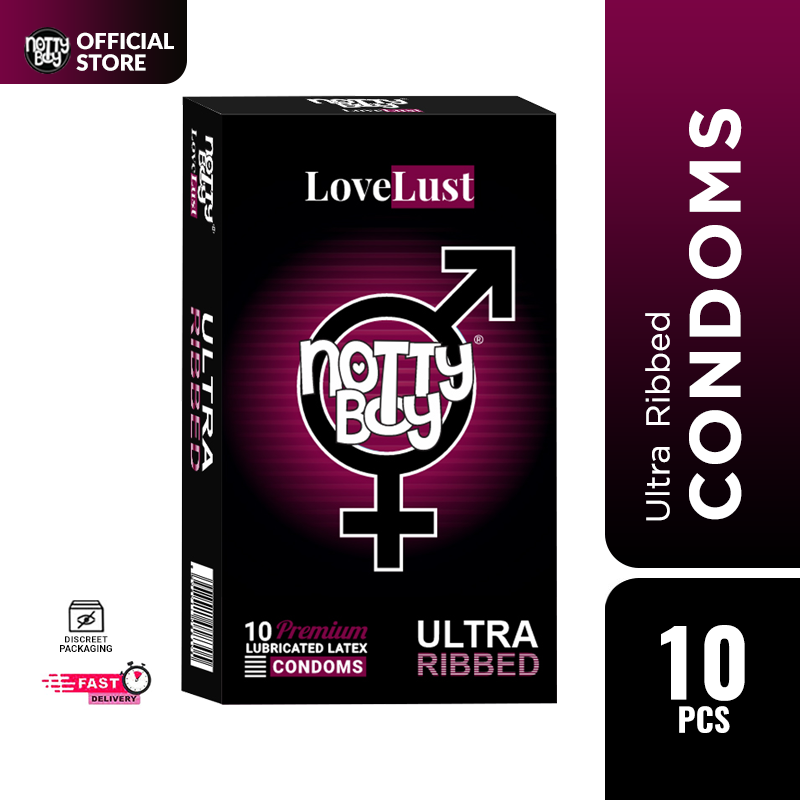 NottyBoy LoveLust–Ultra Ribbed Condoms 10's Pack